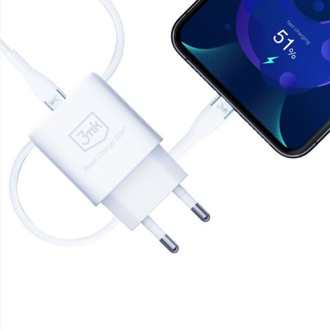 3mk Hyper Charger - Ładowarka sieciowa USB-A QC 3.0 + USB-C PD 20W (Biały) 3mk Hyper Charger - Ładowarka sieciowa USB-A QC 3.0 + USB-C PD 20W (Biały)