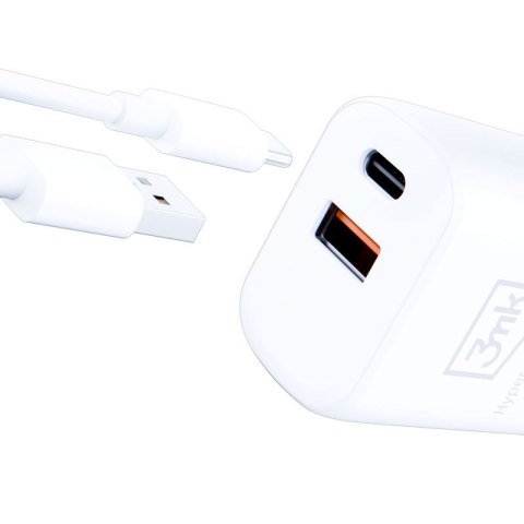 3mk Hyper Charger - Ładowarka sieciowa USB-A QC 3.0 + USB-C PD 20W (Biały) 3mk Hyper Charger - Ładowarka sieciowa USB-A QC 3.0 + USB-C PD 20W (Biały)