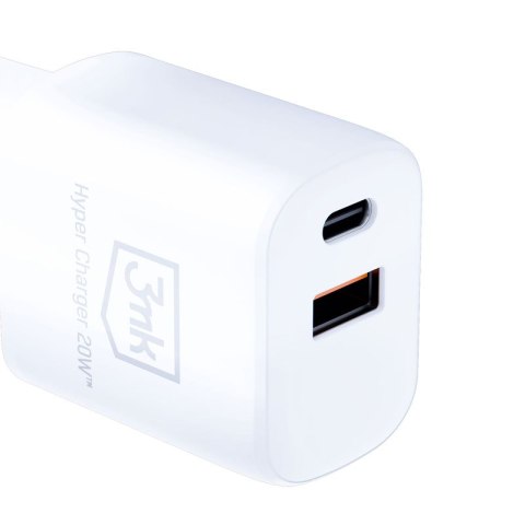 3mk Hyper Charger - Ładowarka sieciowa USB-A QC 3.0 + USB-C PD 20W (Biały) 3mk Hyper Charger - Ładowarka sieciowa USB-A QC 3.0 + USB-C PD 20W (Biały)