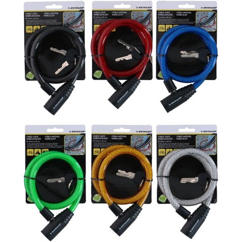 Dunlop - Zapięcie do roweru spiralne na klucz 65 cm (pomarańczowy) Dunlop - Zapięcie do roweru spiralne na klucz 65 cm (pomarańczowy)