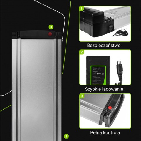 Green Cell - Bateria do roweru elektrycznego E-Bike z ładowarką 36V 8Ah 288Wh Li-Ion RCA Green Cell - Bateria do roweru elektrycznego E-Bike z ładowarką 36V 8Ah 288Wh Li-Ion RCA