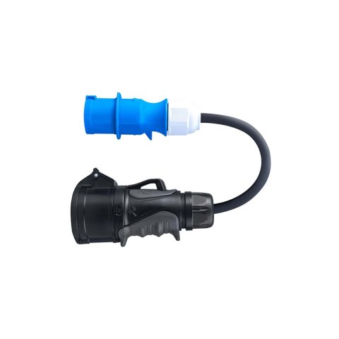 Green Cell - Przejściówka Adapter Siłowy Niebieski CEE 16A 230V 3P do Czerwonego CEE 16A 400V 5P Green Cell - Przejściówka Adapter Siłowy Niebieski CEE 16A 230V 3P do Czerwonego CEE 16A 400V 5P