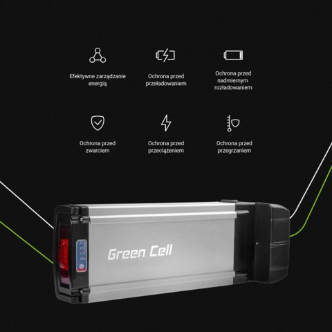 Green Cell - Bateria do roweru elektrycznego E-Bike z ładowarką 36V 12Ah 432Wh Li-Ion RCA Green Cell - Bateria do roweru elektrycznego E-Bike z ładowarką 36V 12Ah 432Wh Li-Ion RCA