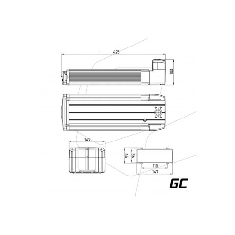 Green Cell - Bateria do roweru elektrycznego E-Bike z ładowarką 36V 12Ah 432Wh Li-Ion RCA Green Cell - Bateria do roweru elektrycznego E-Bike z ładowarką 36V 12Ah 432Wh Li-Ion RCA