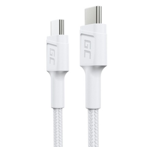 Green Cell PowerStream - Kabel Przewód USB-C - USB-C 30 cm Power Delivery 60W, QC 3.0 (biały) Green Cell PowerStream - Kabel Przewód USB-C - USB-C 30 cm Power Delivery 60W, QC 3.0 (biały)