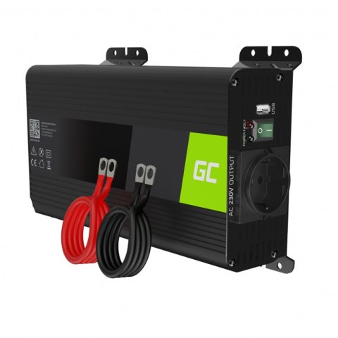 Green Cell - Przetwornica napięcia Inwerter PRO 12V na 230V 500W/1000W Czysta sinusoida Green Cell - Przetwornica napięcia Inwerter PRO 12V na 230V 500W/1000W Czysta sinusoida