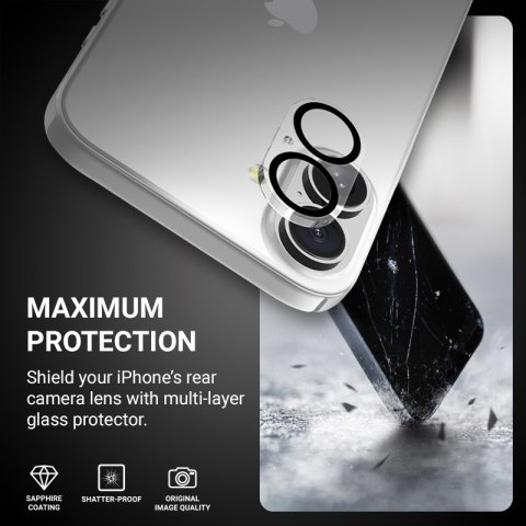 Crong Lens Shield - Szkło na aparat i obiektyw iPhone 16 / iPhone 16 Plus Crong Lens Shield - Szkło na aparat i obiektyw iPhone 16 / iPhone 16 Plus