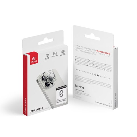 Crong Lens Shield - Szkło na aparat i obiektyw iPhone 16 / iPhone 16 Plus Crong Lens Shield - Szkło na aparat i obiektyw iPhone 16 / iPhone 16 Plus