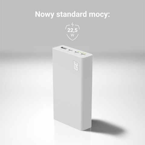 Green Cell PowerPlay20s - Power Bank 20000 mAh z szybkim ładowaniem USB-A QuickCharge 3.0 oraz 2x USB-C Power Delivery 22.5W (bi Green Cell PowerPlay20s - Power Bank 20000 mAh z szybkim ładowaniem USB-A QuickCharge 3.0 oraz 2x USB-C Power Delivery 22.5W (bi