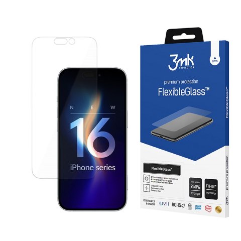 3mk FlexibleGlass - Szkło hybrydowe do iPhone 16 Pro 3mk FlexibleGlass - Szkło hybrydowe do iPhone 16 Pro