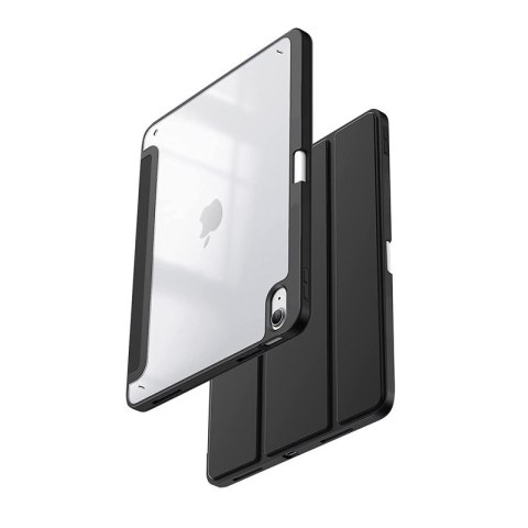 Crong PrimeFolio - Etui iPad 10.9" (2022) z podstawką i schowkiem na Apple Pencil (czarny/przezroczysty)