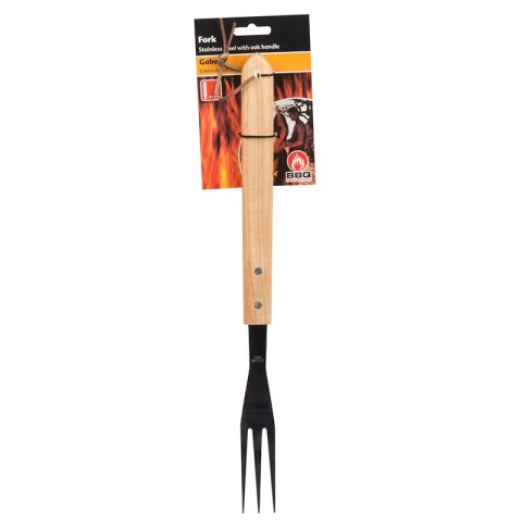 BBQ - widelec niezbędny do grillowania długi z drewnianą rączką 41 cm BBQ - widelec niezbędny do grillowania długi z drewnianą rączką 41 cm