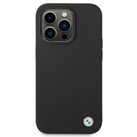 BMW Liquid Silicone Case Metal Logo - Etui iPhone 14 Pro Max (Czarny)