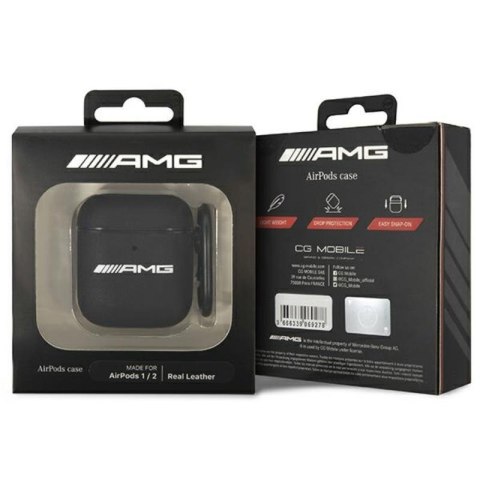 AMG Leather Big Logo - Etui AirPods (czarny) AMG Leather Big Logo - Etui AirPods (czarny)