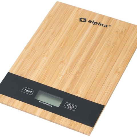 Alpina - Cyfrowa waga kuchenna bambusowa 5kg Alpina - Cyfrowa waga kuchenna bambusowa 5kg