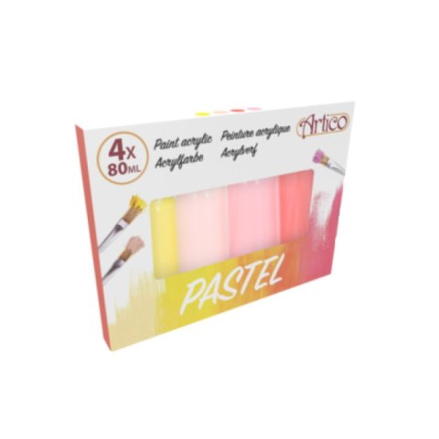 Artico - Zestaw farb pastelowych akrylowych w tubkach 80 ml 4 kolory (Zestaw 1) Artico - Zestaw farb pastelowych akrylowych w tubkach 80 ml 4 kolory (Zestaw 1)