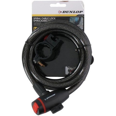 Dunlop - Zapięcie do roweru spiralne na klucz 180 cm (Czarny) Dunlop - Zapięcie do roweru spiralne na klucz 180 cm (Czarny)