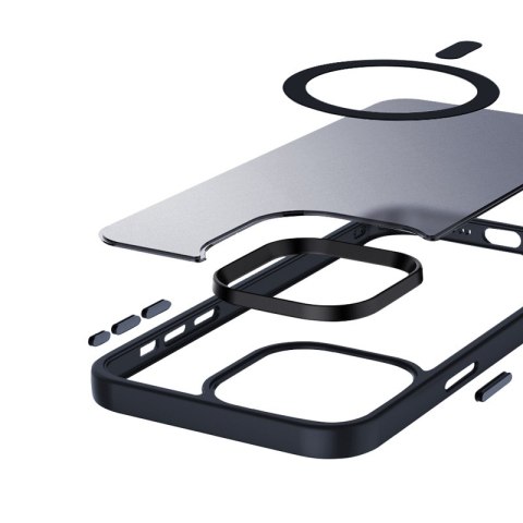 Crong Hybrid Frost MAG Cover - Etui iPhone 15 Pro MagSafe (granatowy) Crong Hybrid Frost MAG Cover - Etui iPhone 15 Pro MagSafe (granatowy)