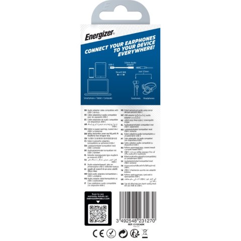 Energizer Ultimate - Adapter audio USB-C do jack 3,5 mm 11 cm (Czarny) Energizer Ultimate - Adapter audio USB-C do jack 3,5 mm 11 cm (Czarny)