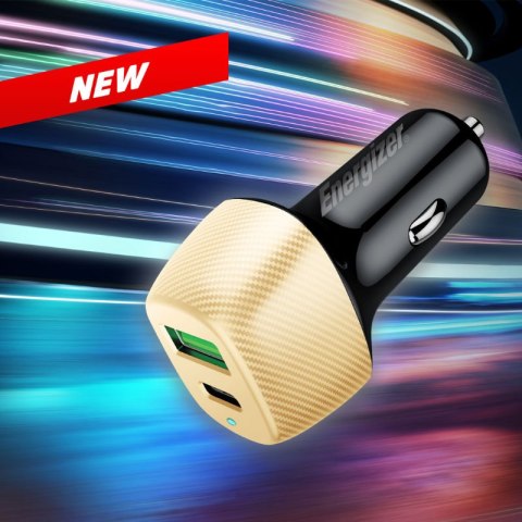 Energizer Ultimate - Ładowarka samochodowa USB-C & USB-A 38W PD + QC3.0 (Złoty / Czarny) Energizer Ultimate - Ładowarka samochodowa USB-C & USB-A 38W PD + QC3.0 (Złoty / Czarny)