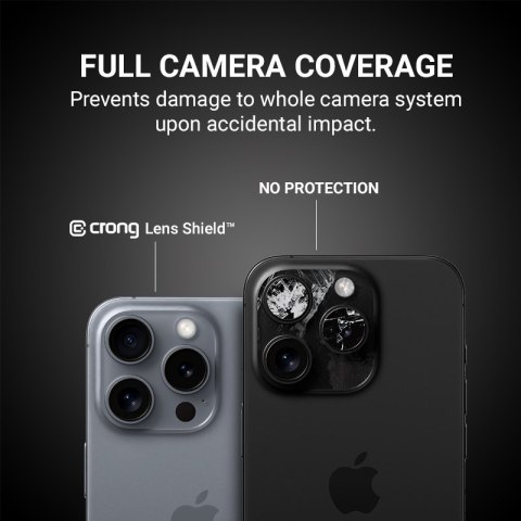 Crong Lens Shield - Szkło na aparat i obiektyw iPhone 16 Pro / iPhone 16 Pro Max Crong Lens Shield - Szkło na aparat i obiektyw iPhone 16 Pro / iPhone 16 Pro Max