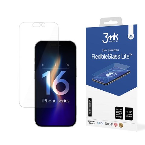 3mk FlexibleGlass Lite - Szkło hybrydowe do iPhone 16 Plus 3mk FlexibleGlass Lite - Szkło hybrydowe do iPhone 16 Plus