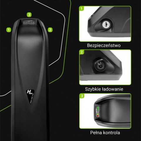Green Cell - Bateria do roweru elektrycznego E-Bike z ładowarką 36V 10.4Ah 374Wh Li-Ion 5.5x2.1mm Green Cell - Bateria do roweru elektrycznego E-Bike z ładowarką 36V 10.4Ah 374Wh Li-Ion 5.5x2.1mm