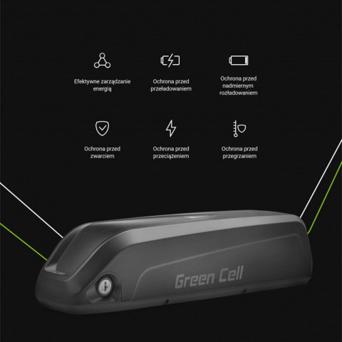Green Cell - Bateria do roweru elektrycznego E-Bike z ładowarką 36V 10.4Ah 374Wh Li-Ion 5.5x2.1mm Green Cell - Bateria do roweru elektrycznego E-Bike z ładowarką 36V 10.4Ah 374Wh Li-Ion 5.5x2.1mm