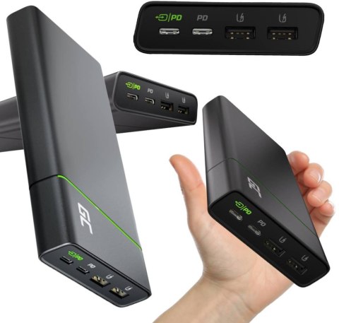 POWERBANK Green Cell PowerPlay Ultra 26800mAh SZYBKIE ŁADOWANIE 128W 2x USB-C PD 2x USB-A UC POWERBANK Green Cell PowerPlay Ultra 26800mAh SZYBKIE ŁADOWANIE 128W 2x USB-C PD 2x USB-A UC