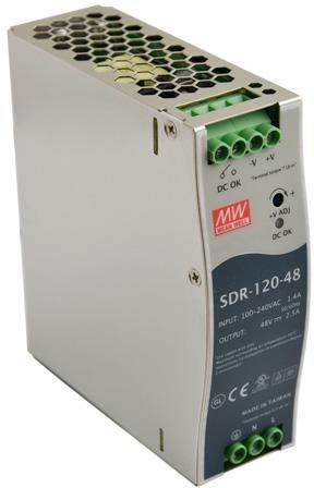 Zasilacz impulsowy na szynę DIN Pulsar SDR-120-48 Zasilacz impulsowy na szynę DIN Pulsar SDR-120-48