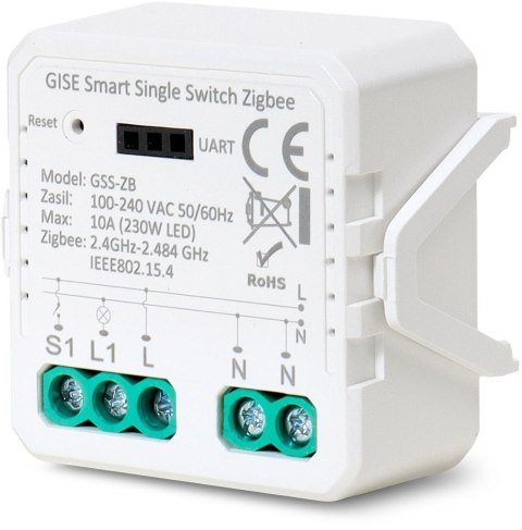 GISE Smart Pojedynczy moduł przekaźnikowy Zigbee | Tuya | GSS-ZB GISE GISE Smart Pojedynczy moduł przekaźnikowy Zigbee | Tuya | GSS-ZB GISE