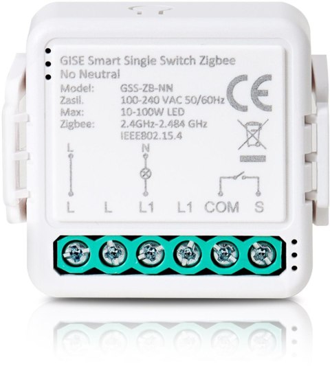 GISE Smart Pojedynczy moduł przekaźnikowy (bez N) Zigbee | Tuya | GSS-ZB-NN GISE GISE Smart Pojedynczy moduł przekaźnikowy (bez N) Zigbee | Tuya | GSS-ZB-NN GISE