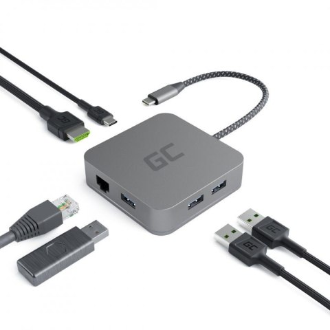 Hub USB 6w1 Green Cell USB-C AK61 GREEN CELL Hub USB 6w1 Green Cell USB-C AK61 GREEN CELL
