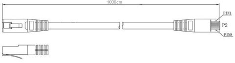PATCHCORD KAT6 FTP 10M SZARY LANBERG PATCHCORD KAT6 FTP 10M SZARY LANBERG