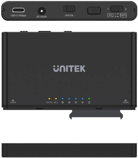 Unitek S1222A Mostek / stacja klonująca dyski SATA i M.2 UNITEK Unitek S1222A Mostek / stacja klonująca dyski SATA i M.2 UNITEK