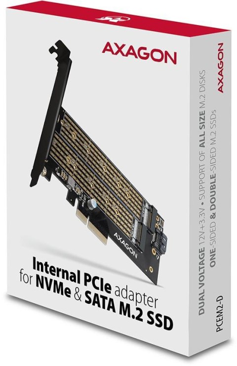 Adapter Axagon PCEM2-D PCIe NVME + SATA M.2 AXAGON Adapter Axagon PCEM2-D PCIe NVME + SATA M.2 AXAGON