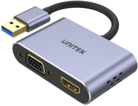 Adapter Unitek V1304A USB-A na HDMI i VGA, FullHD UNITEK Adapter Unitek V1304A USB-A na HDMI i VGA, FullHD UNITEK