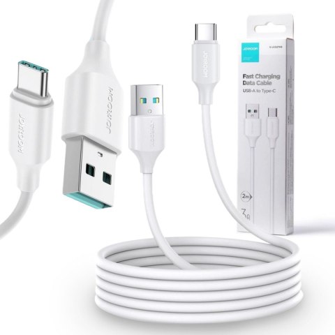Kabel USB-A / USB-C Joyroom S-UC027A9 200cm 3A w oplocie biały JOYROOM Kabel USB-A / USB-C Joyroom S-UC027A9 200cm 3A w oplocie biały JOYROOM