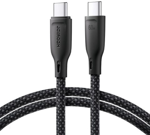 Kabel USB-C / USB-C Joyroom SA34-CC3 100cm 60W 5A PD w oplocie czarny JOYROOM Kabel USB-C / USB-C Joyroom SA34-CC3 100cm 60W 5A PD w oplocie czarny JOYROOM