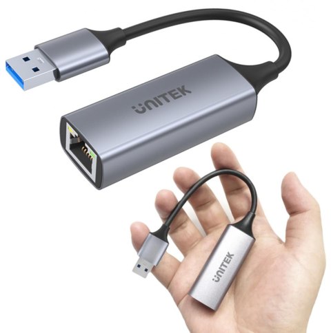 Adapter Unitek U1309A przejściówka USB-A 3.1 Gen1 RJ45 1000Mbps UNITEK Adapter Unitek U1309A przejściówka USB-A 3.1 Gen1 RJ45 1000Mbps UNITEK