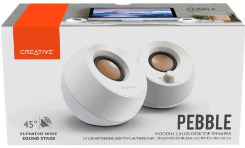 Głośniki komputerowe Creative Pebble 2.0 USB biały CREATIVE Głośniki komputerowe Creative Pebble 2.0 USB biały CREATIVE
