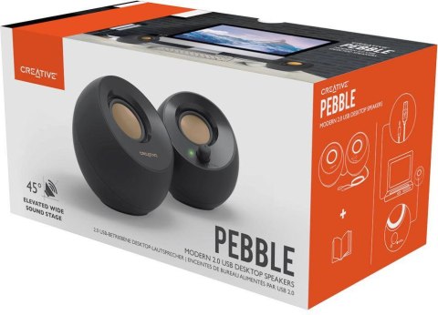 Głośniki komputerowe Creative Pebble 2.0 USB czarny CREATIVE Głośniki komputerowe Creative Pebble 2.0 USB czarny CREATIVE
