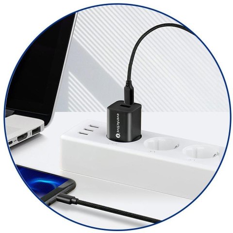 KABEL USB-C / USB-C everActive CBB-2PD3 200cm PD 60W 3A EVERACTIVE