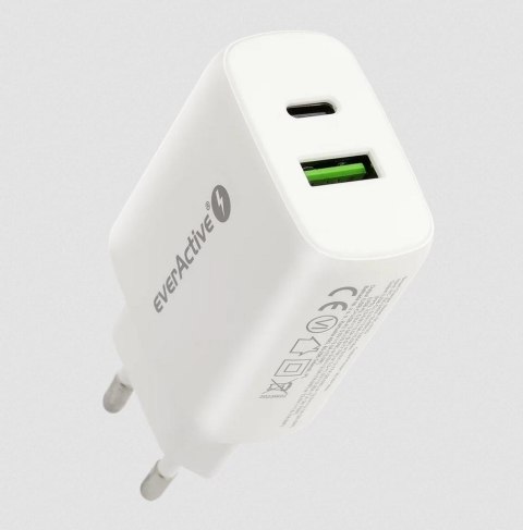 ŁADOWARKA SIECIOWA everActive SC-370Q 25W 1xUSB-C 1xUSB-A PD PPS EVERACTIVE