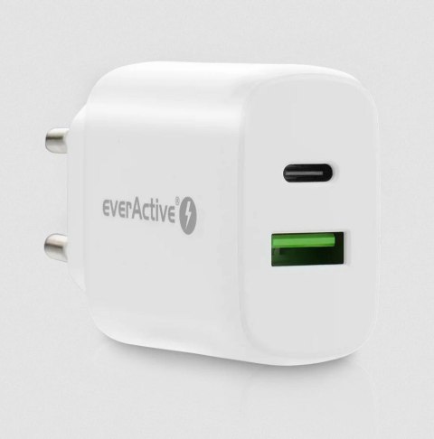 ŁADOWARKA SIECIOWA everActive SC-370Q 25W 1xUSB-C 1xUSB-A PD PPS EVERACTIVE