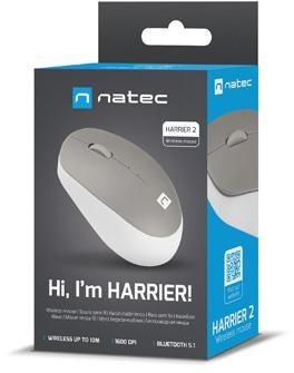 Mysz bezprzewodowa Natec Harrier 2 1600dpi Bluetooth biało-szary NATEC Mysz bezprzewodowa Natec Harrier 2 1600dpi Bluetooth biało-szary NATEC