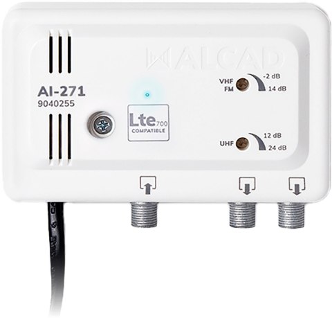 Wzmacniacz telewizyjny szerokopasmowy Alcad AI-271 1we/2wy LTE700 ALCAD Wzmacniacz telewizyjny szerokopasmowy Alcad AI-271 1we/2wy LTE700 ALCAD