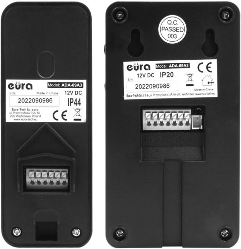 Domofon EURA ADP-09A3 czarny, głośnomówiący EURA Domofon EURA ADP-09A3 czarny, głośnomówiący EURA