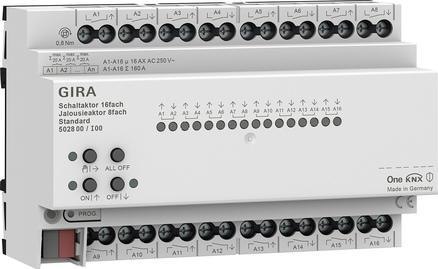 GIRA aktor przekaźnikowy/żaluzjowy 16x/8x 16 A standard KNX ONE 502800 GIRA GIRA aktor przekaźnikowy/żaluzjowy 16x/8x 16 A standard KNX ONE 502800 GIRA
