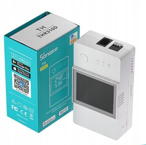 SONOFF TH Elite | THR320D | Przekaźnik Wifi z funkcją pomiaru temperatury oraz wilgotności SONOFF SONOFF TH Elite | THR320D | Przekaźnik Wifi z funkcją pomiaru temperatury oraz wilgotności SONOFF